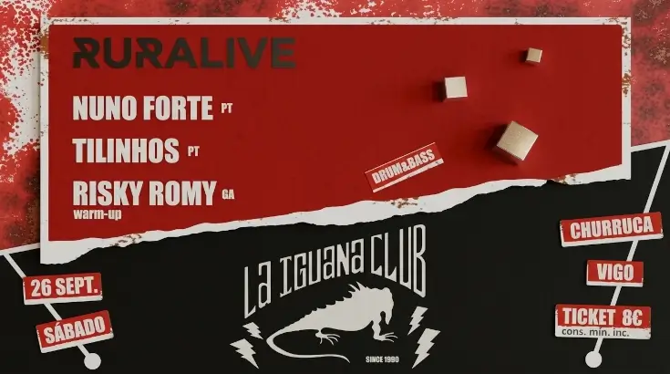 Ruralive, séptima edición en La Iguana Club, en Vigo, con Nuno Forte, Tilinhos y Risky Romy
