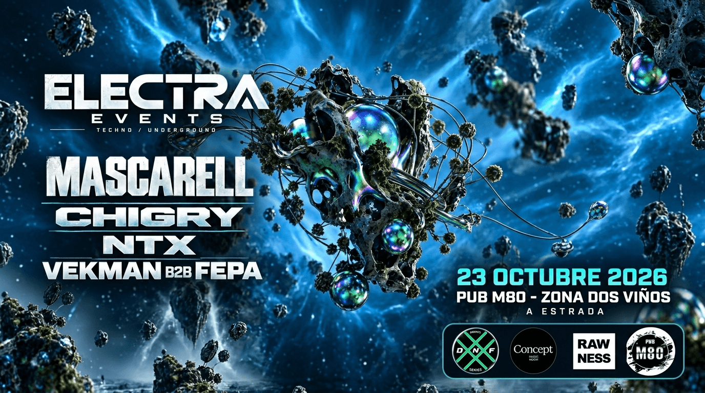 Fiesta Electra events- arranque temporada 2026-2027. Pub M80 en la zona dos viños , en A Estrada. Dia 2 de Octubre. 