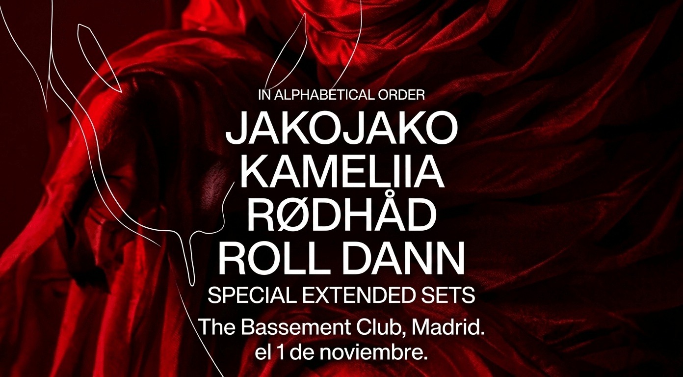 The Bassement Club, Madrid el 1 de noviembre. Doce horas ininterrumpidas de set. Djs. Rødhåd.JakoJako. Kamelia. Roll Dann