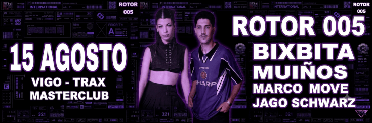 Cartel del Rotor 005 en Vigo, en la sala Master.